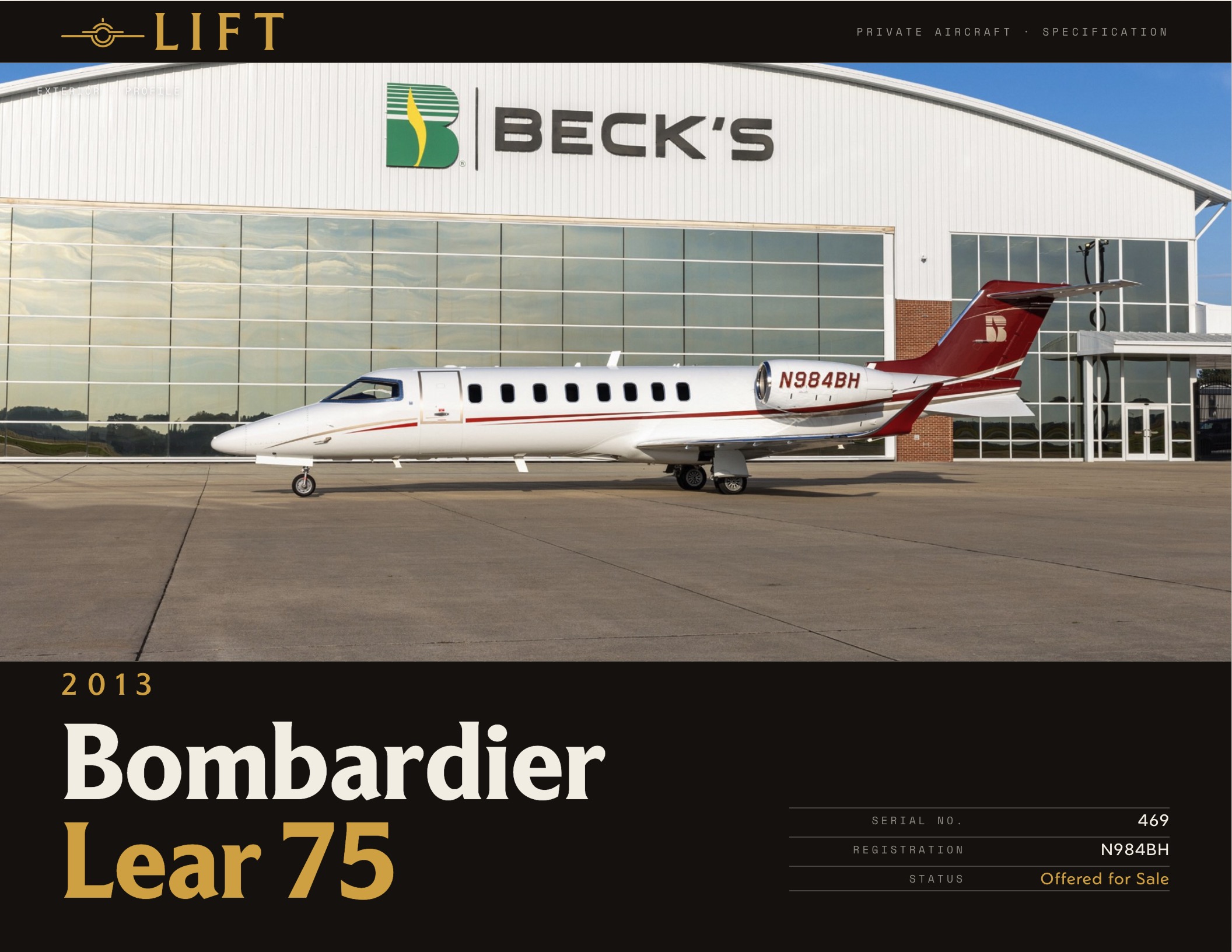 Finished Lift CAO spec-sheet cover rendered from the same data